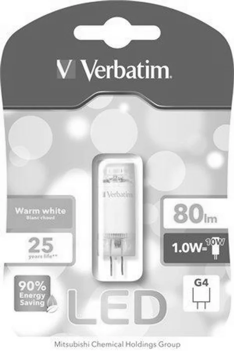 Termék főképe LED žárovka, teplá bílá, blister, G4 patice, 80lm, 1W, 2700K, VERBATIM