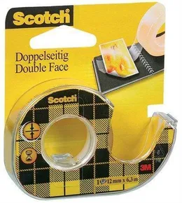 Kétoldalú ragasztószalag lefejtővel, 12 mm x 6,3 m, 3M/SCOTCH