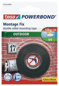 Ragasztószalag Powerbond 55750, kétoldalas, kültérre, 19 mm x 1,5 m, TESA