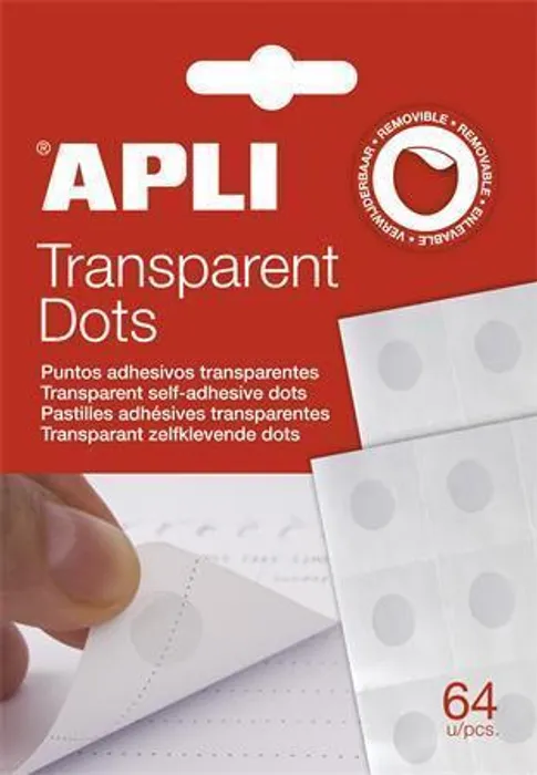 Termék főképe Lepící tečky "Transparent Dots", průhledné, odnímatelné, APLI
