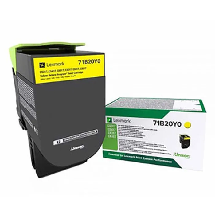 Termék főképe Lexmark originální toner 71B20Y0, yellow, 2300str., Lexmark CS417dn/CS317dn/ CX517dn/CX41