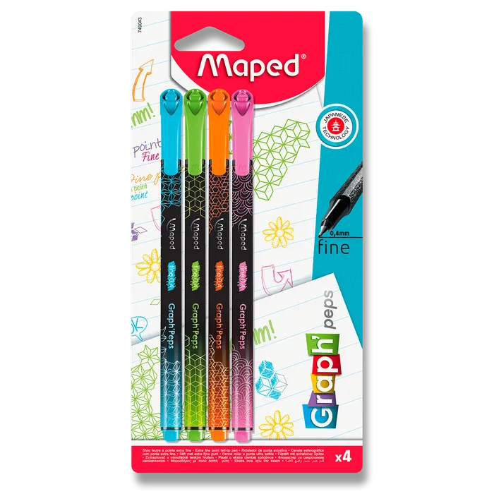 Termék főképe Liner Maped Graph´Peps Deco 4 ks, pastelové barvy