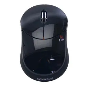 Logo Mouse Fun, 1000 DPI, 2,4 [GHz], optikai, 3 tl., 1 kerék, vezeték nélküli, fekete