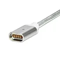 USB mágneses kábel (2.0), USB A M- Mágneses vég, 1m, ezüst