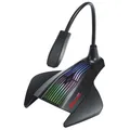 Marvo, játék mikrofon MIC-01, mikrofon, hangerőszabályzó nélkül, fekete, RGB háttérvilágítás