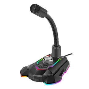 Marvo Gaming Mikrofon MIC-05 Mikrofon hangerőszabályzó Fekete RGB háttérvilágítású tartó