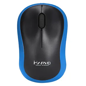 Marvo Mouse DWM100BL, 1000DPI, 2,4 [GHz], optika, 3 tl., 1 kerék, vezeték nélküli, fekete-kék,