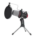 Marvo, streaming mikrofon MIC-02, hangerőszabályzó nélkül, fekete, állvánnyal