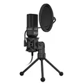 Marvo, streaming mikrofon MIC-03, mikrofon, hangerőszabályzó nélkül, fekete, 270°-os elforgatással