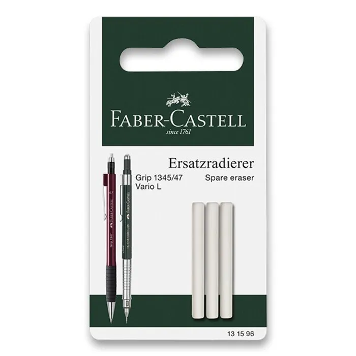 Termék főképe Mechanická tužka Grip 1345/47, náhr.pryž BL 3ks Faber Castell (131596)