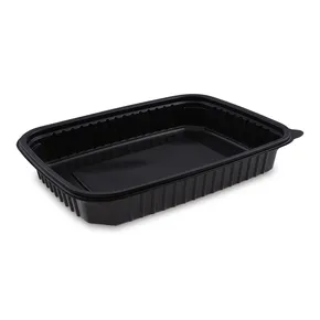 Mikrózható tál (PP) fekete `L` 250 x 185 x 40 mm 1200ml [50 db]