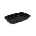 Mikrózható tál (PP) fekete `M` 221 x 151 x 25 mm 650ml [50 db]