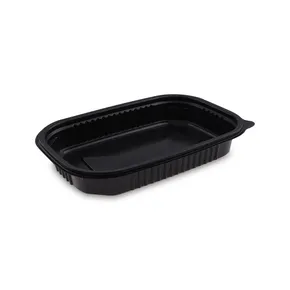 Mikrózható tál (PP) fekete `M` 221 x 151 x 34 mm 750ml [50 db]