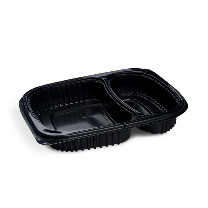Termék főképe Menu mísa do mikrovlnky (PP) ECONOMY 2dílná černá 240 x 210 x 40 mm 1100ml [100 ks]