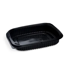 Mikrózható tál (PP) ECONOMY fekete 1200ml [100 db]