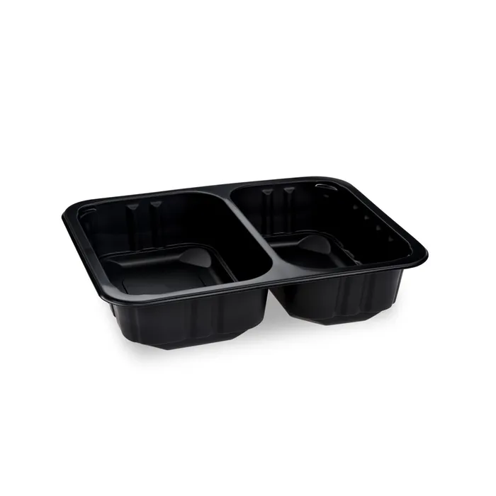 Termék főképe Menu mísa (PP) 2dílná černá 227 x 178 x 50 mm [320 ks] - zatavovací