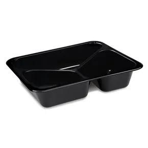 Fóliázható tál (PP) extra erős 3-részes fekete 227 x 178 x 49 mm [50 db]