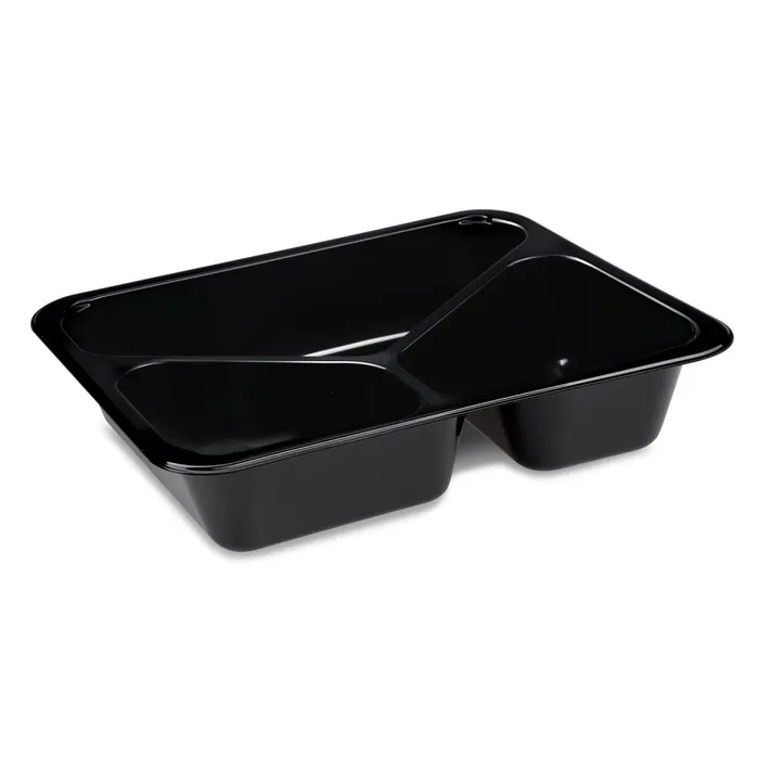 Termék főképe Menu mísa (PP) 3dílná 227 x 178 x 49 mm, černá extra silná [50 ks] - zatavovací