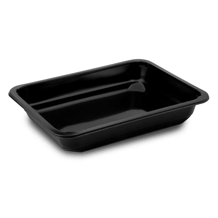 Termék főképe Menu mísa (PP) nedělená 227x178x40mm, černá [50 ks] - zatavovací