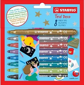 Fémszálas jelölő XL heggyel - STABILO Trio DECO - 8 db-os készlet