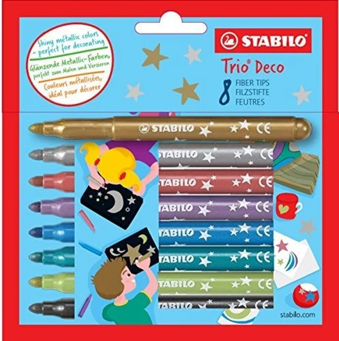 Termék főképe Metalický vláknový fix s XL hrotem - STABILO Trio DECO - 8 ks sada