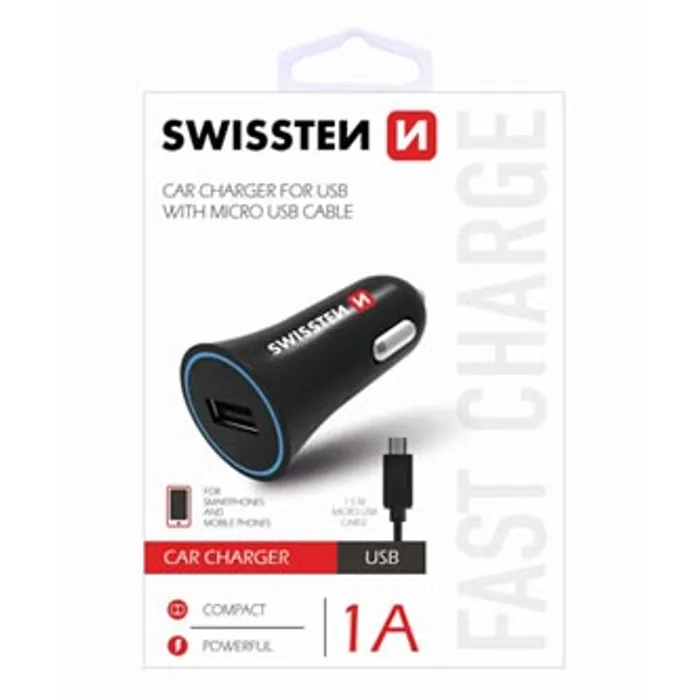 Termék főképe Micro USB auto nabíječka, 12V, 5V, 1000mA, nabíjení mobilních telefonů a GPS, černá, odpo