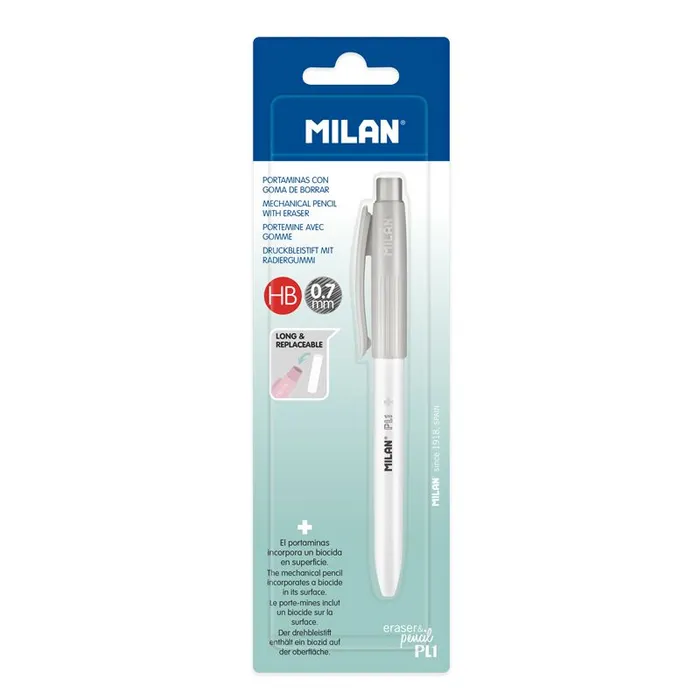 Termék főképe Mikrotužka / Pentelka MILAN PL1 Antibacterial HB 0,7 mm - šedá, blistr