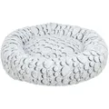 MILA kerek plüss ágy, fehér/szürke 50 cm
