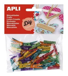 Mini csapok, fa, különböző színek, APLI