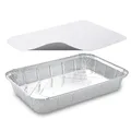 Alutálka szögletes 315 x 215 x 43 mm 2000ml + tető [10 szett]