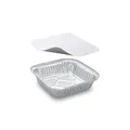 Alutálka szögletes 158 x 158 x 34 mm 560ml + tető [5 szett]