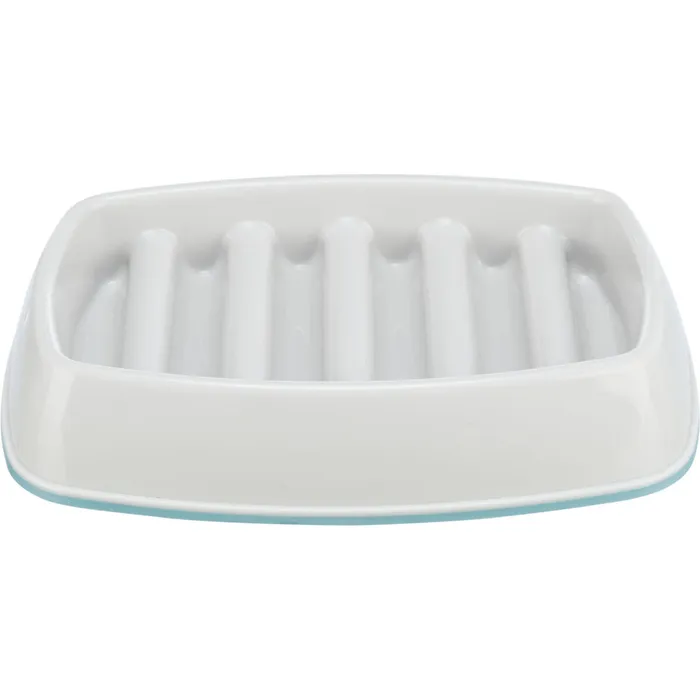 Termék főképe Miska k pomalému krmení, design mříž, 0,25l/21 ×14 cm, plast/TPR, šedá