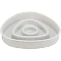 Tál lassú adagoláshoz, háromszög alakú, 0,35 l/15 × 15 cm, műanyag/TPR, szürke