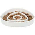 Tál lassú adagoláshoz, háromszög alakú, 0,35 l/15 × 15 cm, műanyag/TPR, szürke
