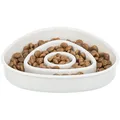 Tál lassú adagoláshoz, háromszög alakú, 0,35 l/15 × 15 cm, műanyag/TPR, szürke