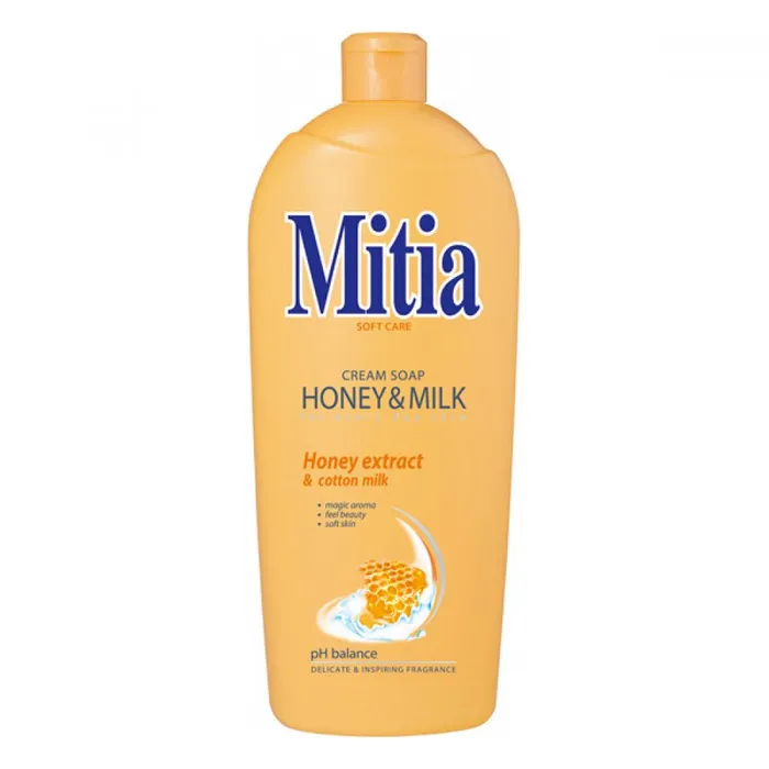 Termék főképe Mitia Honey & Milk tekuté mýdlo s medovými extrakty náhradní náplň 1 l