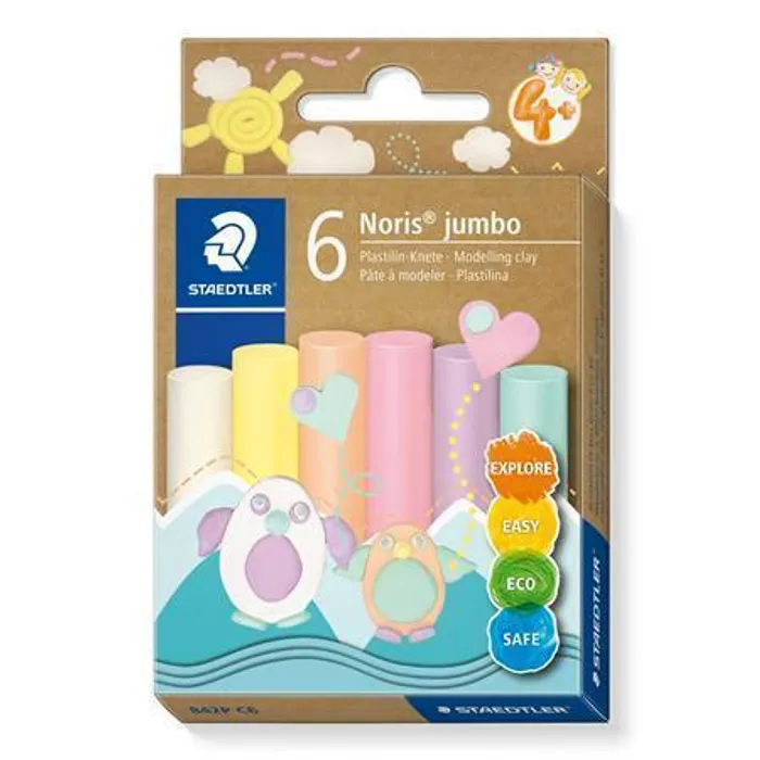 Termék főképe Modelína "Noris® Jumbo 842", 6 pastelových barev, STAEDTLER 842P C6