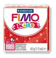 Modellező agyag Fimo kids 42g piros csillámmal