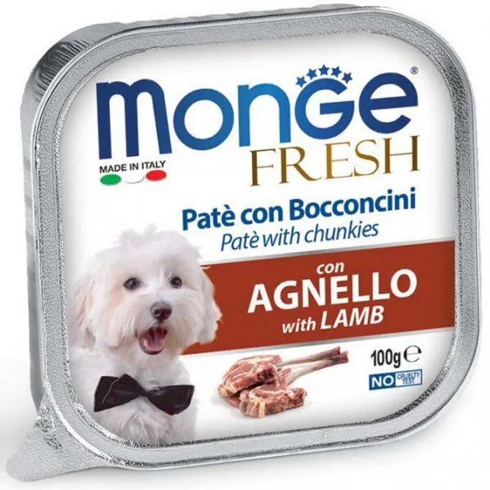 Termék főképe MONGE FRESH - paštika a kousky s jehněčím 100 g pro psy
