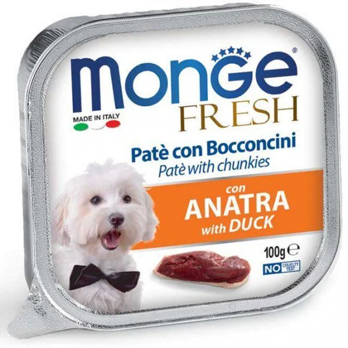 Termék főképe MONGE FRESH - paštika a kousky s kachnou 100 g pro psy