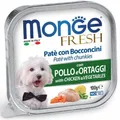 MONGE FRESH - pástétom és darabok csirkehússal és zöldségekkel 100g