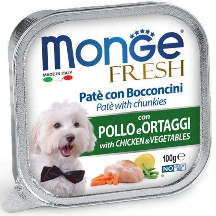 Termék főképe MONGE FRESH - paštika a kousky s kuřetem a zeleninou 100g