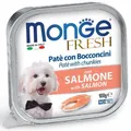 MONGE FRESH - pástétom és lazacos darabok 100 g kutyáknak