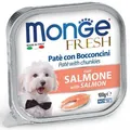 MONGE FRESH - pástétom és lazacos darabok 100 g kutyáknak