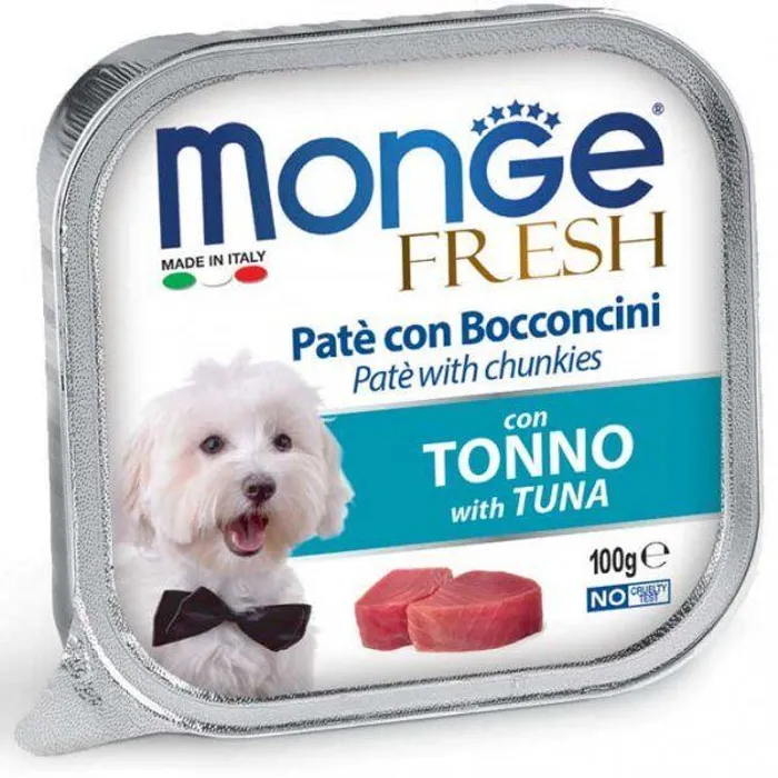 Termék főképe MONGE FRESH - paštika a kousky s tuňákem 100 g pro psy