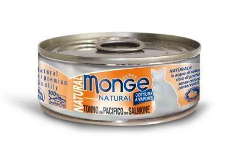 Termék főképe MONGE NATURAL kousky tuňáka s lososem pro kočky 80 g