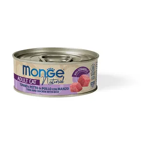 MONGE NATURAL tonhal csirkemellel és marhahússal macskáknak 80 g