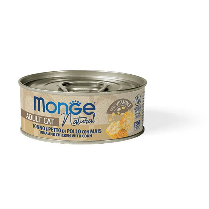 Termék főképe MONGE NATURAL tuňák s kuřecími prsy a kukuřicí pro kočky 80 g