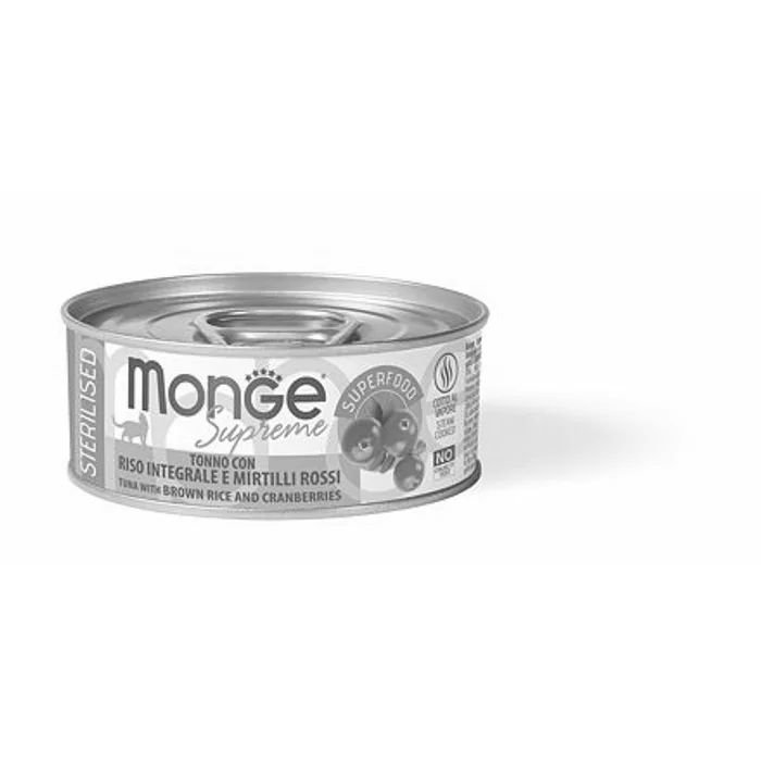 Termék főképe MONGE SUPREME STERILISED tuňák s hnědou rýží a brusinky pro kočky 80 g