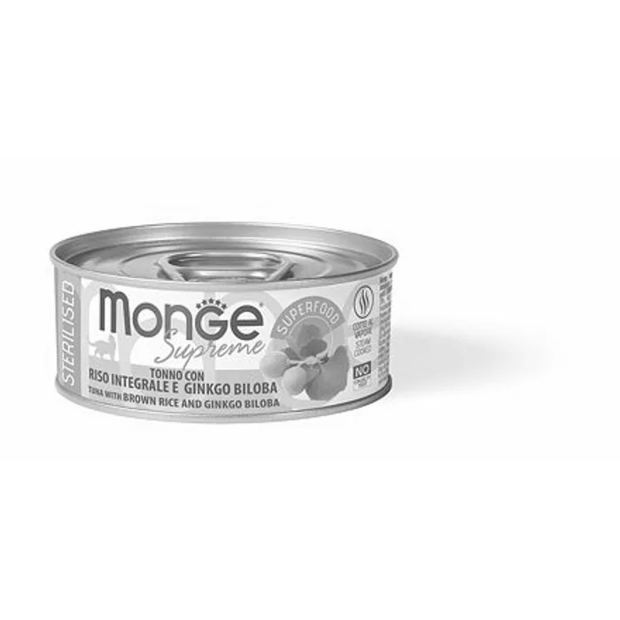 Termék főképe MONGE SUPREME STERILISED tuňák s hnědou rýží a ginko biloba pro kočky 80 g
